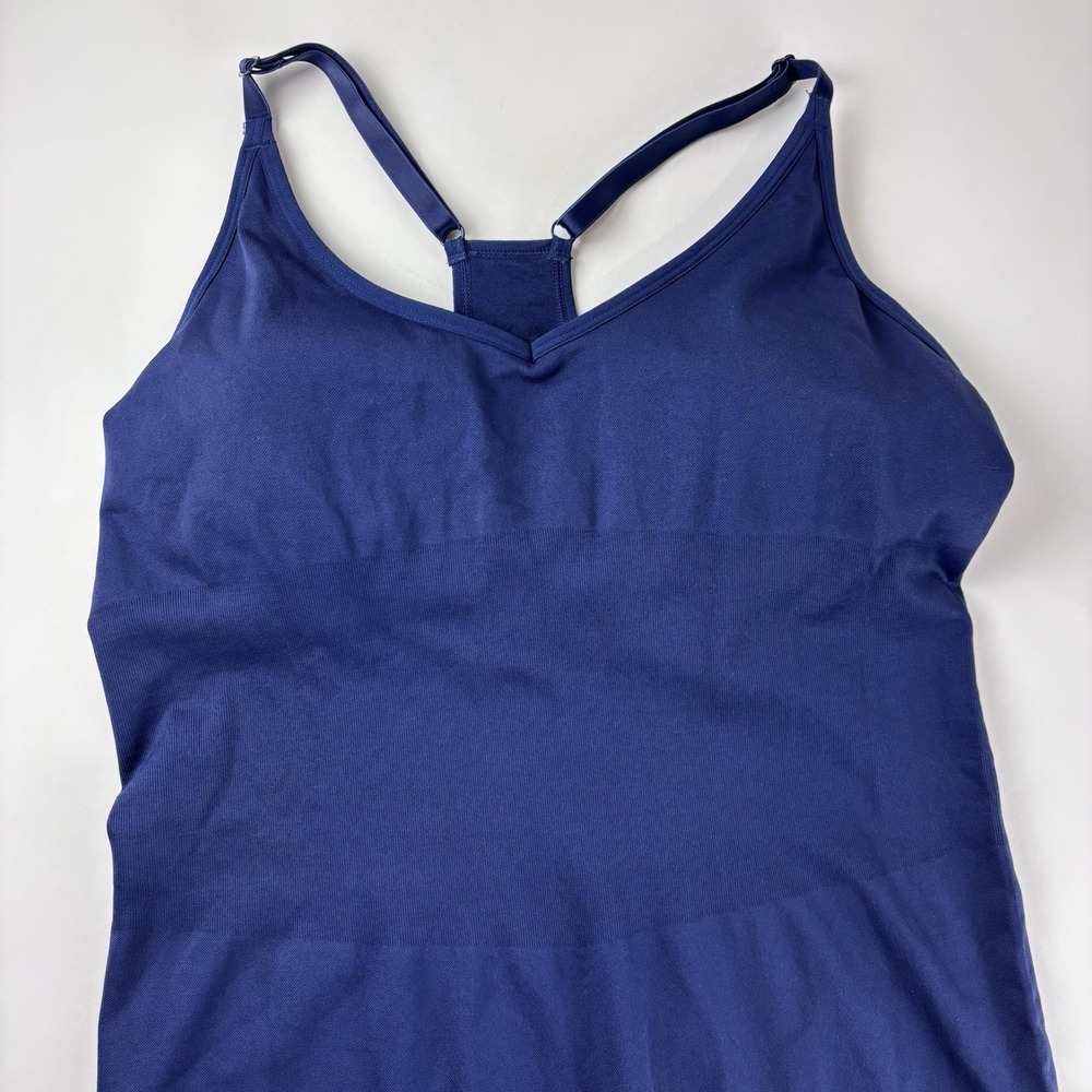New XL Victoria Secret Pink Active Seamless Full Length Bodysuit Dark Blue - Picture 4 of 10